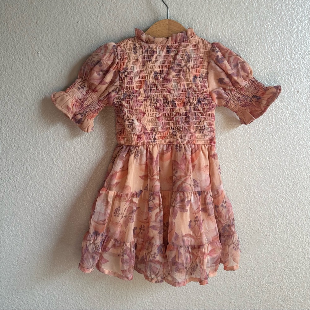 Ivy City Floral Blush Smoked Tiered Dress Baby Girl Size 12-18 Months - Picture 8 of 8